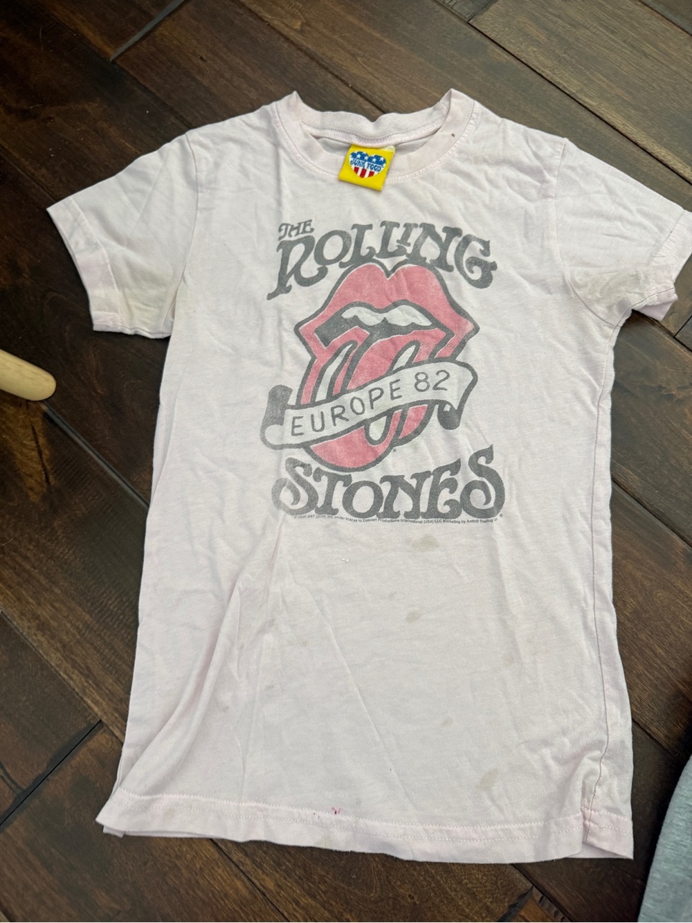 the Rolling Stones Pink Kids Short Sleeve Tee with Tongue Logo